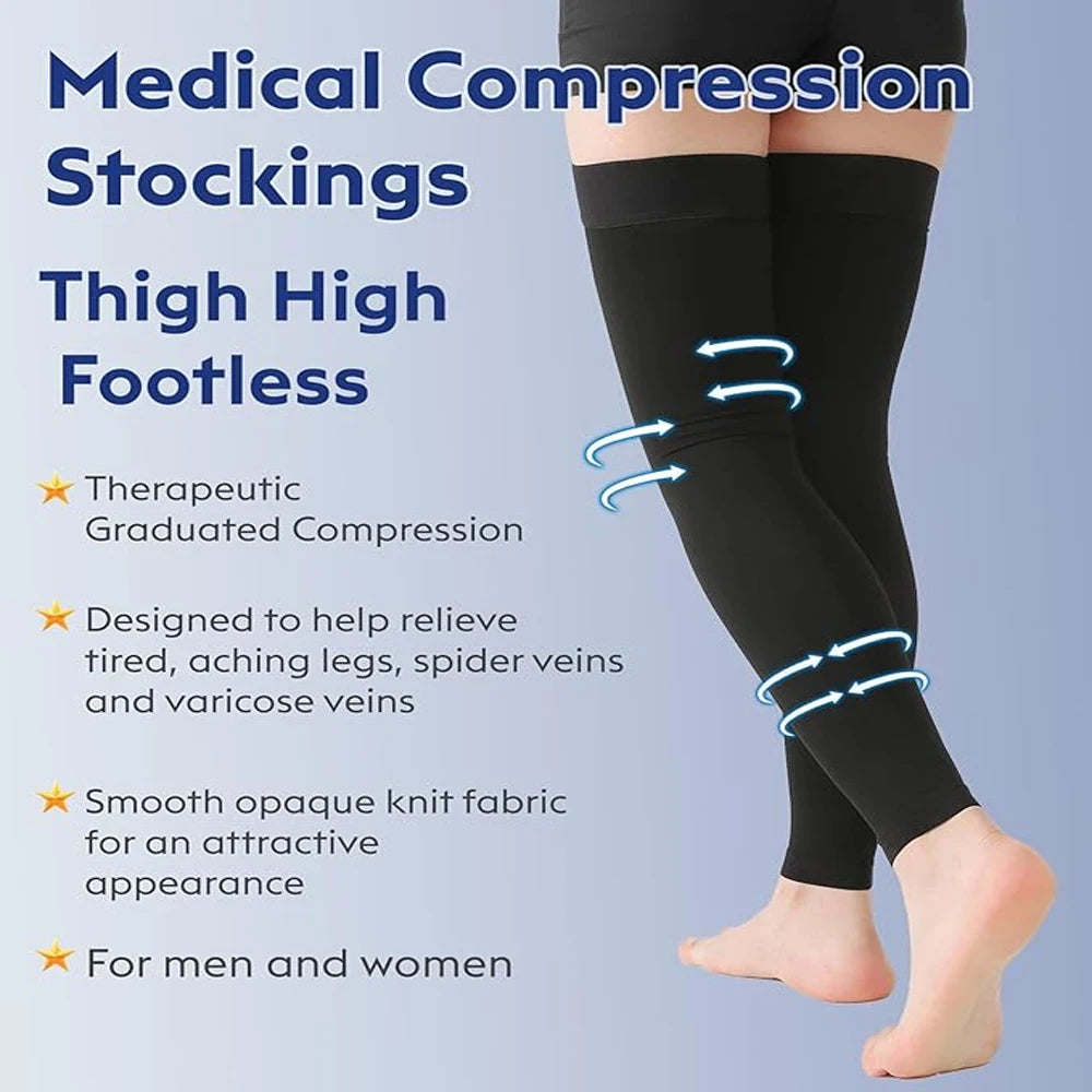 Thigh-High 20-30mmHg Compression Stockings for Leg Support - 19