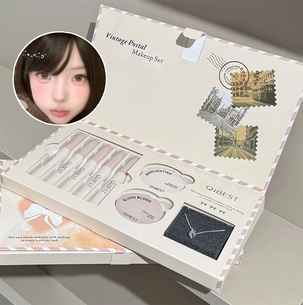 8-Piece Vintage Style Makeup and Jewelry Gift Set - 7