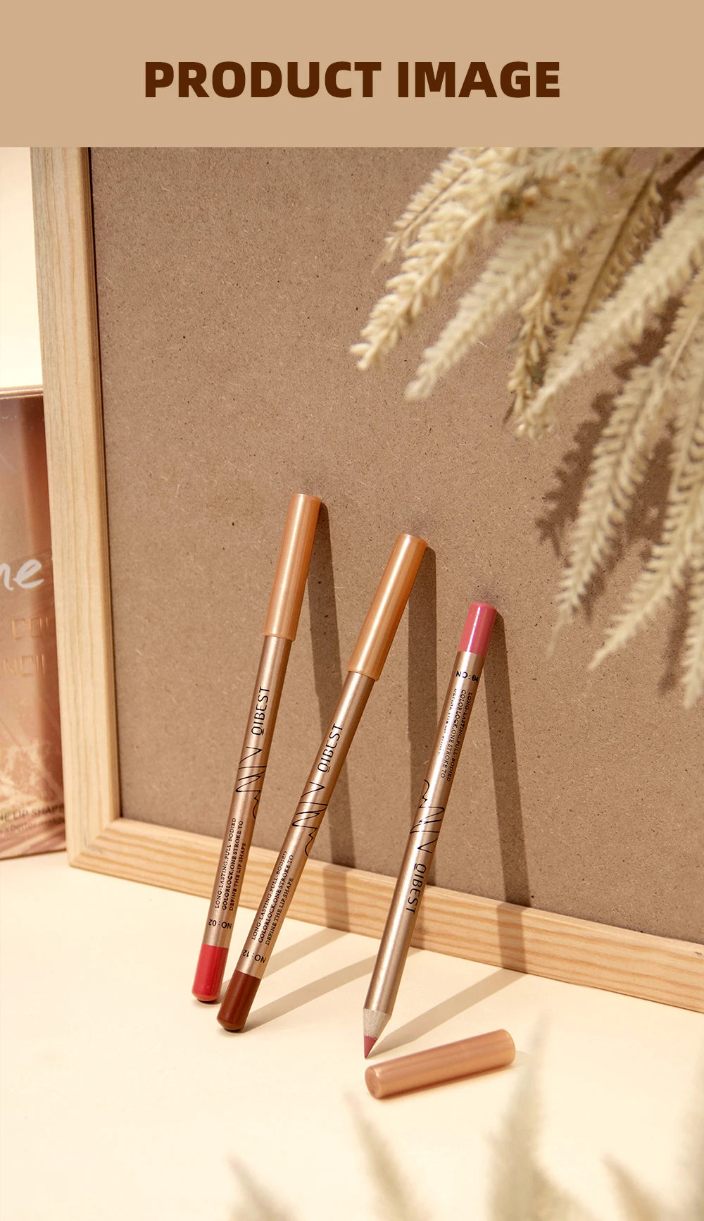 12-Color Waterproof Matte Lip Liner Pencil Set - 19