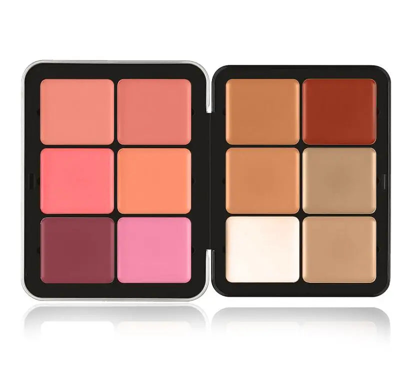 12-Color Creamy Blush and Contour Palette - 27