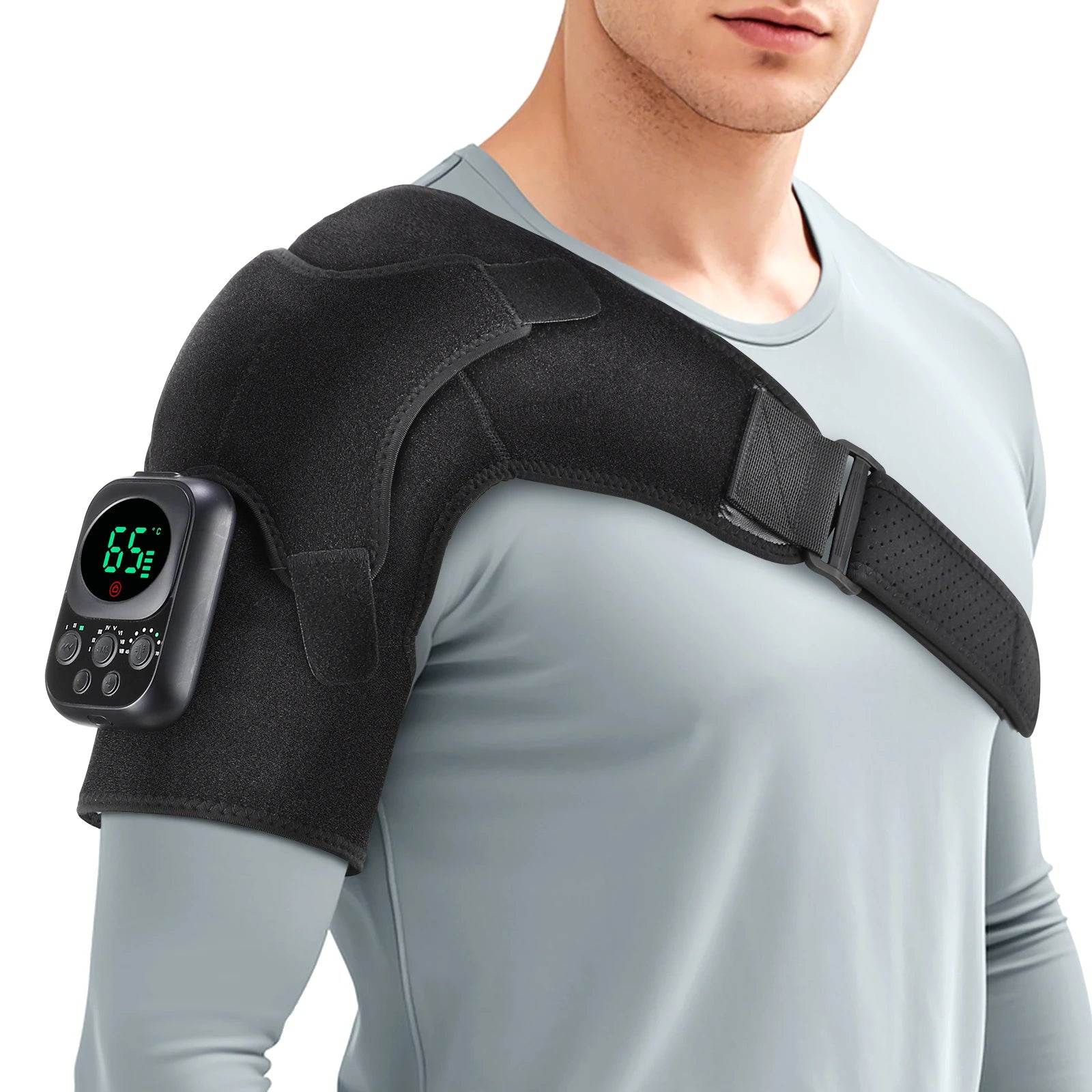 Heated Electric Shoulder Massage Brace with App Control - 10
