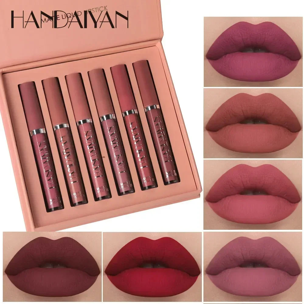 6-Piece Waterproof Matte Liquid Lipstick Set - 1