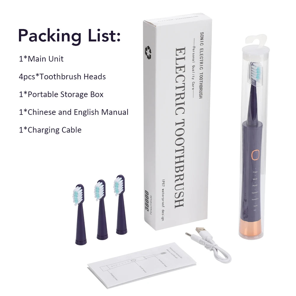 Rechargeable Sonic Electric Toothbrush with 6 Cleaning Modes - 18