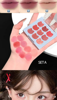 9-Color Matte Lip Mud Makeup Palette