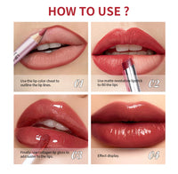 3-in-1 Waterproof Lip Liner, Lipstick & Gloss Travel Set