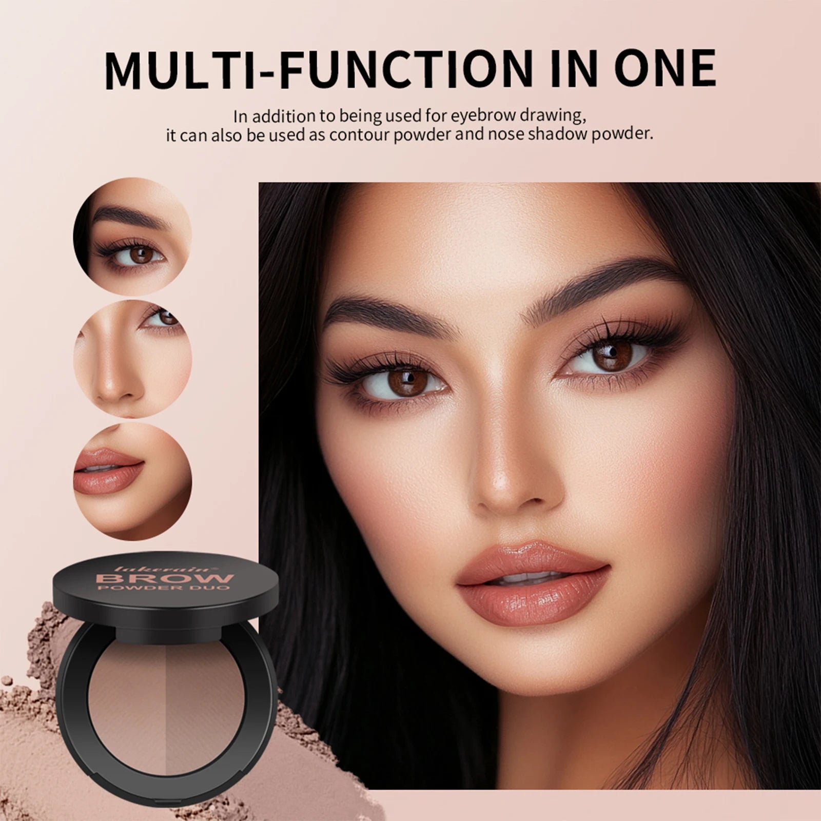 Dual-Tone Eyebrow Powder Duo with Brush - 5