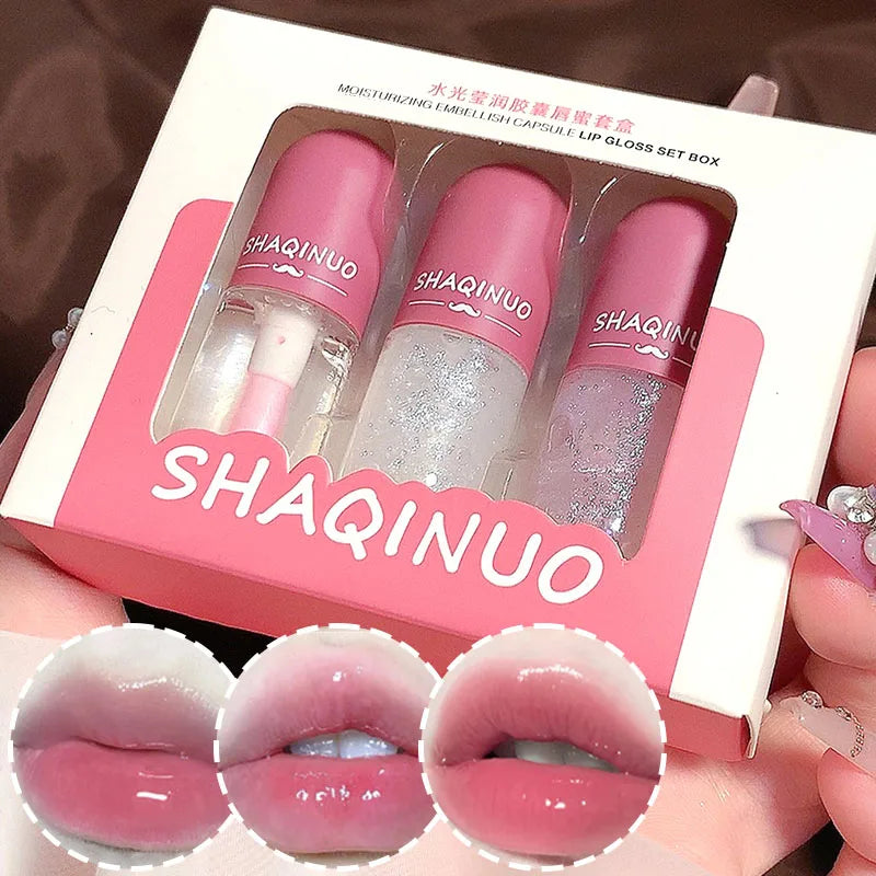 Hydrating Capsule Lip Gloss Set for Shiny Lips