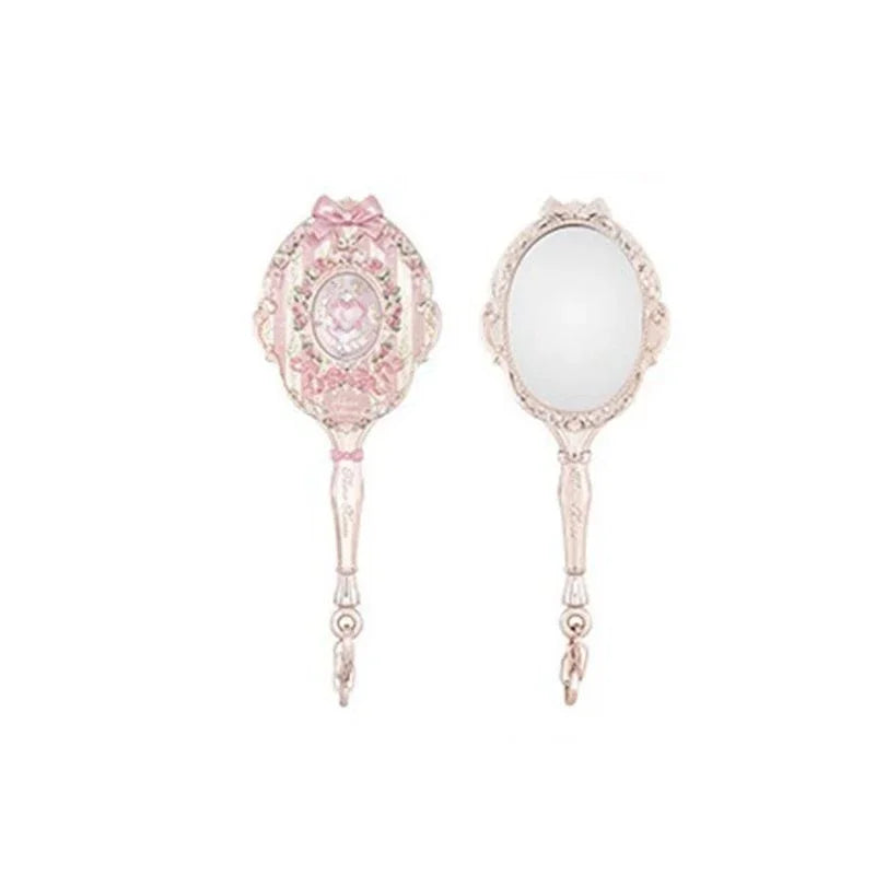 Decorative Mini Handheld Makeup Mirror Keychain - 12