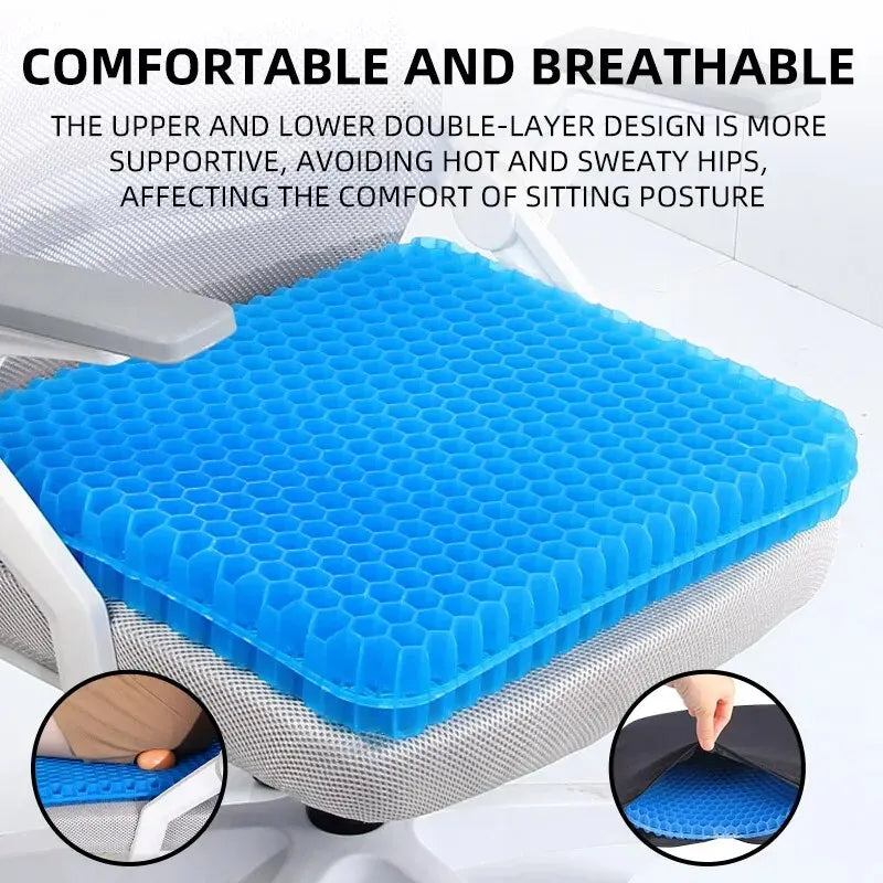 Ergonomic Honeycomb Gel Seat Cushion for Pain Relief - 1