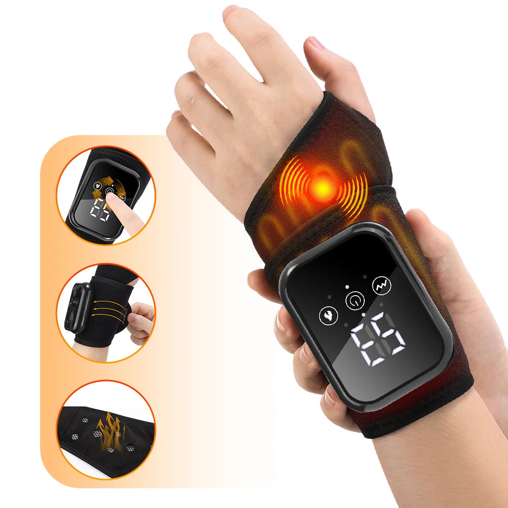 Heated Vibration Ankle Massager Brace for Pain Relief - 31
