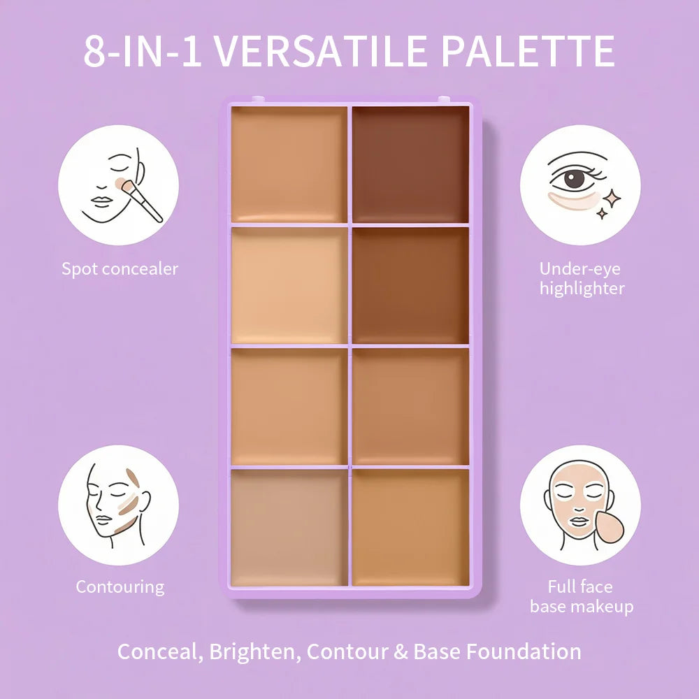 8-Shade Cream Concealer and Contour Palette - 3