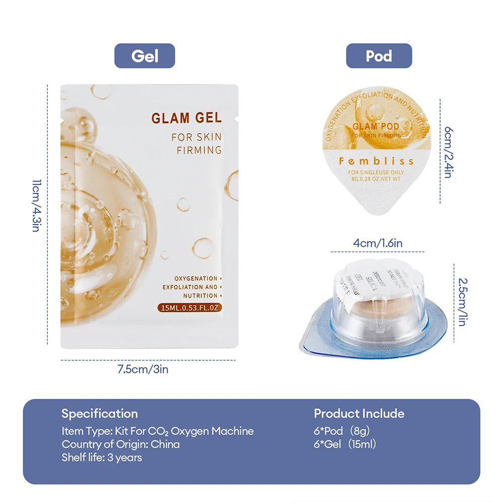 CO2 Oxygen Facial Treatment Capsule and Gel Kit - 38