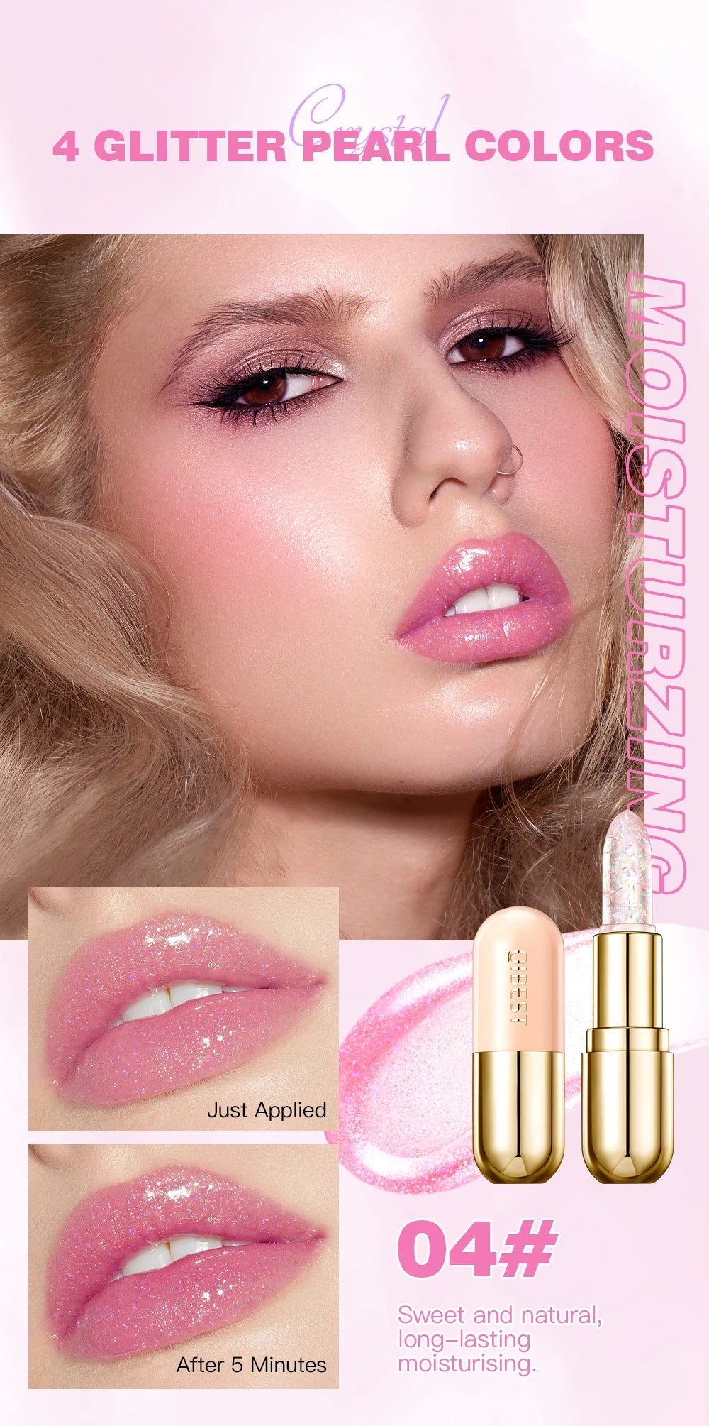 Color-Changing Moisturizing Glitter Lip Balm - 14
