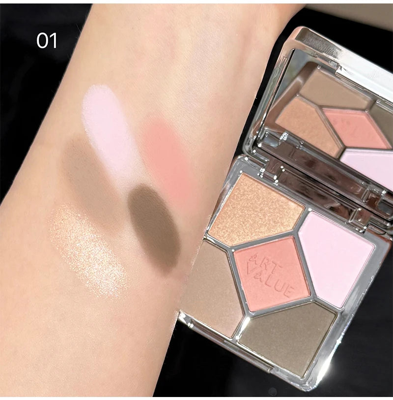 5-Color Shimmer and Matte Eyeshadow Palette - 22