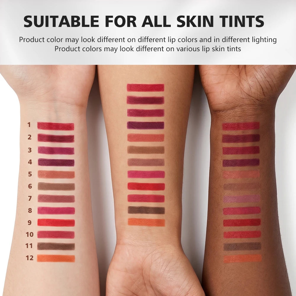 12-Piece Waterproof Long-Lasting Lip Liner Pencil Set - 13