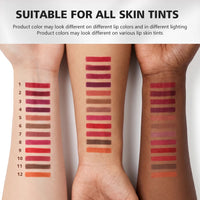 12-Piece Waterproof Long-Lasting Lip Liner Pencil Set