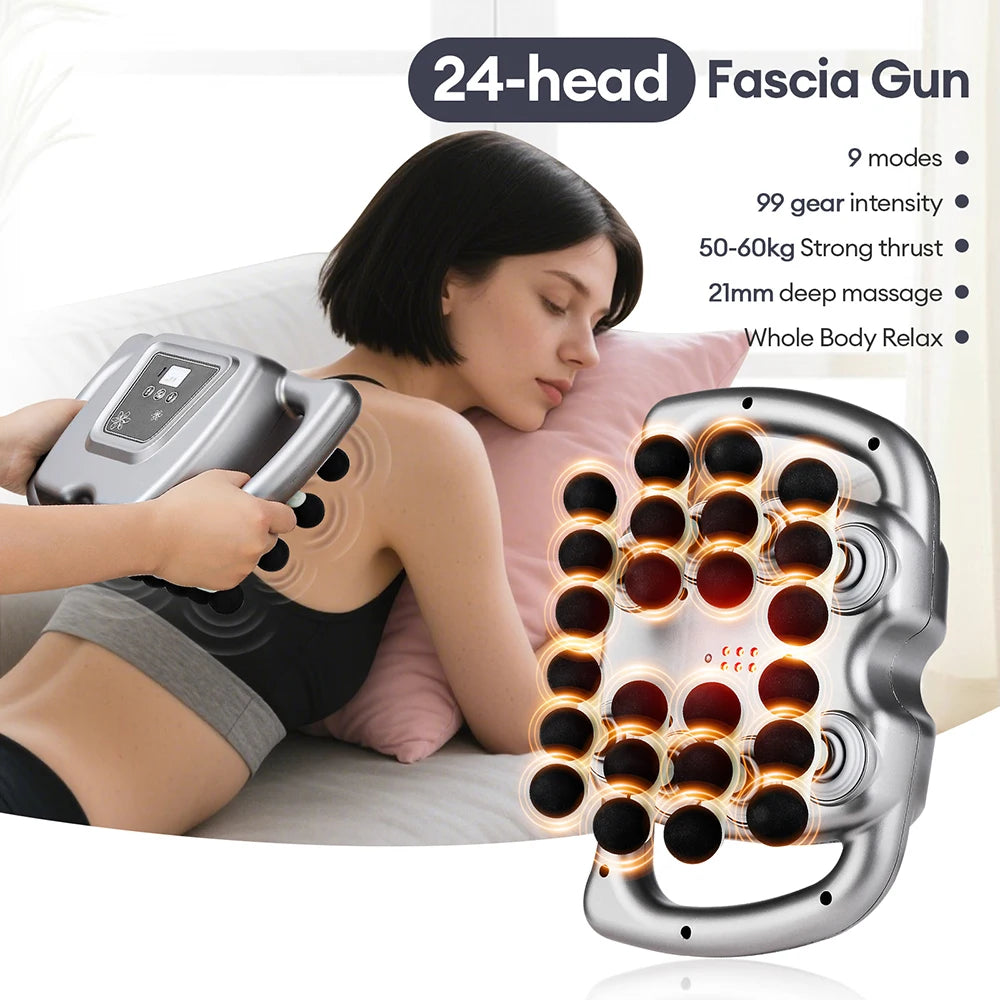 24-Head Deep Tissue Percussion Muscle Massage Gun