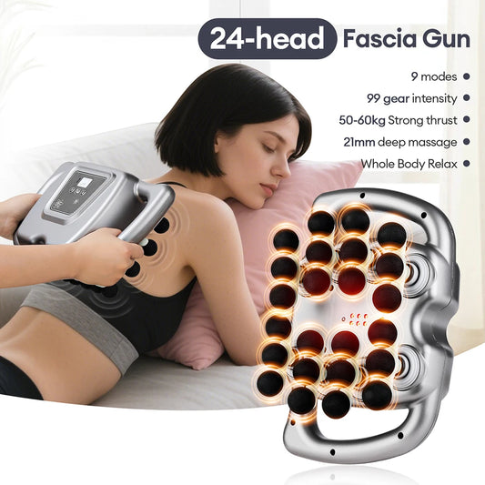 24-Head Deep Tissue Percussion Muscle Massage Gun