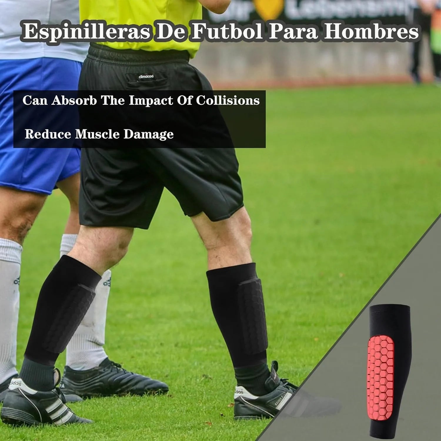 Protective Soccer Shin Guard Sleeves with Honeycomb Padding - 4