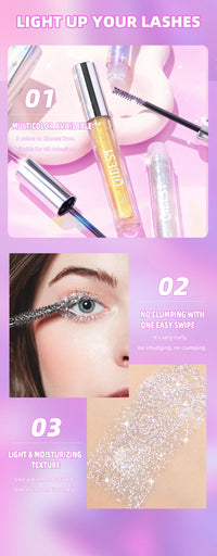 Diamond Glitter Mascara for Volumizing and Curling Lashes
