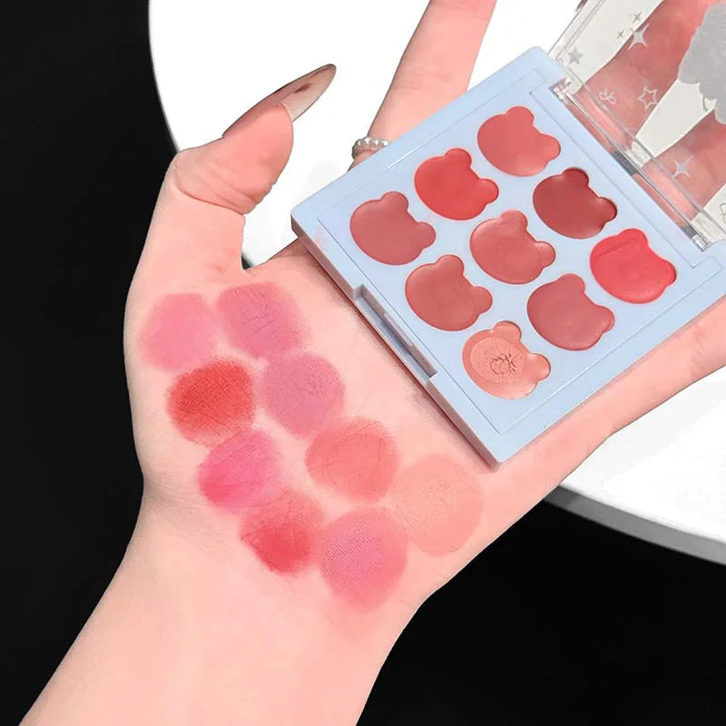 9-Color Matte Lip Mud Makeup Palette - 22