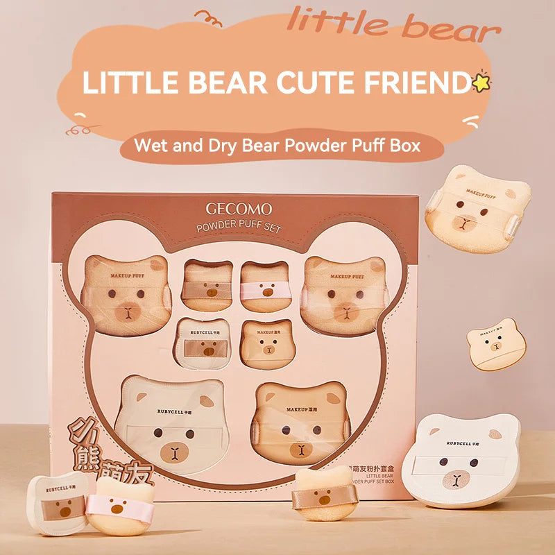 Cute Bear Makeup Powder Puff Set for Flawless Application - 1