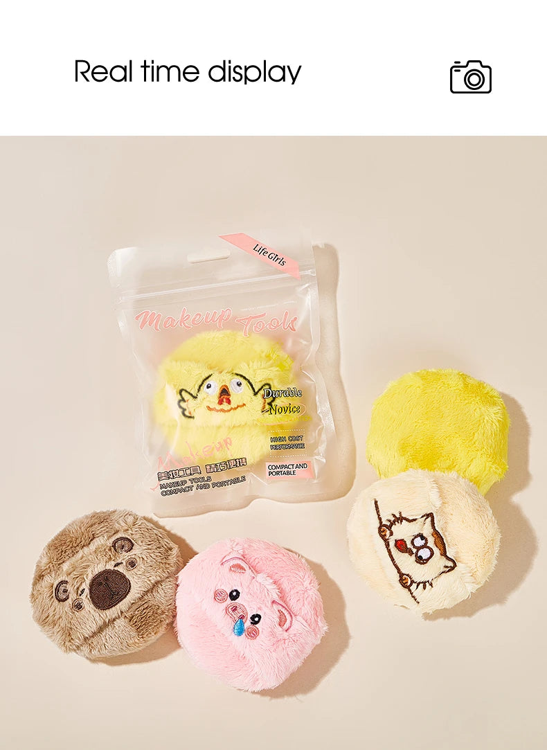 Cute Plush Cosmetic Powder Puff for Flawless Makeup Application - 20