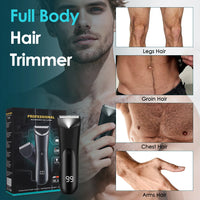 Electric Waterproof Body Hair Trimmer for Men