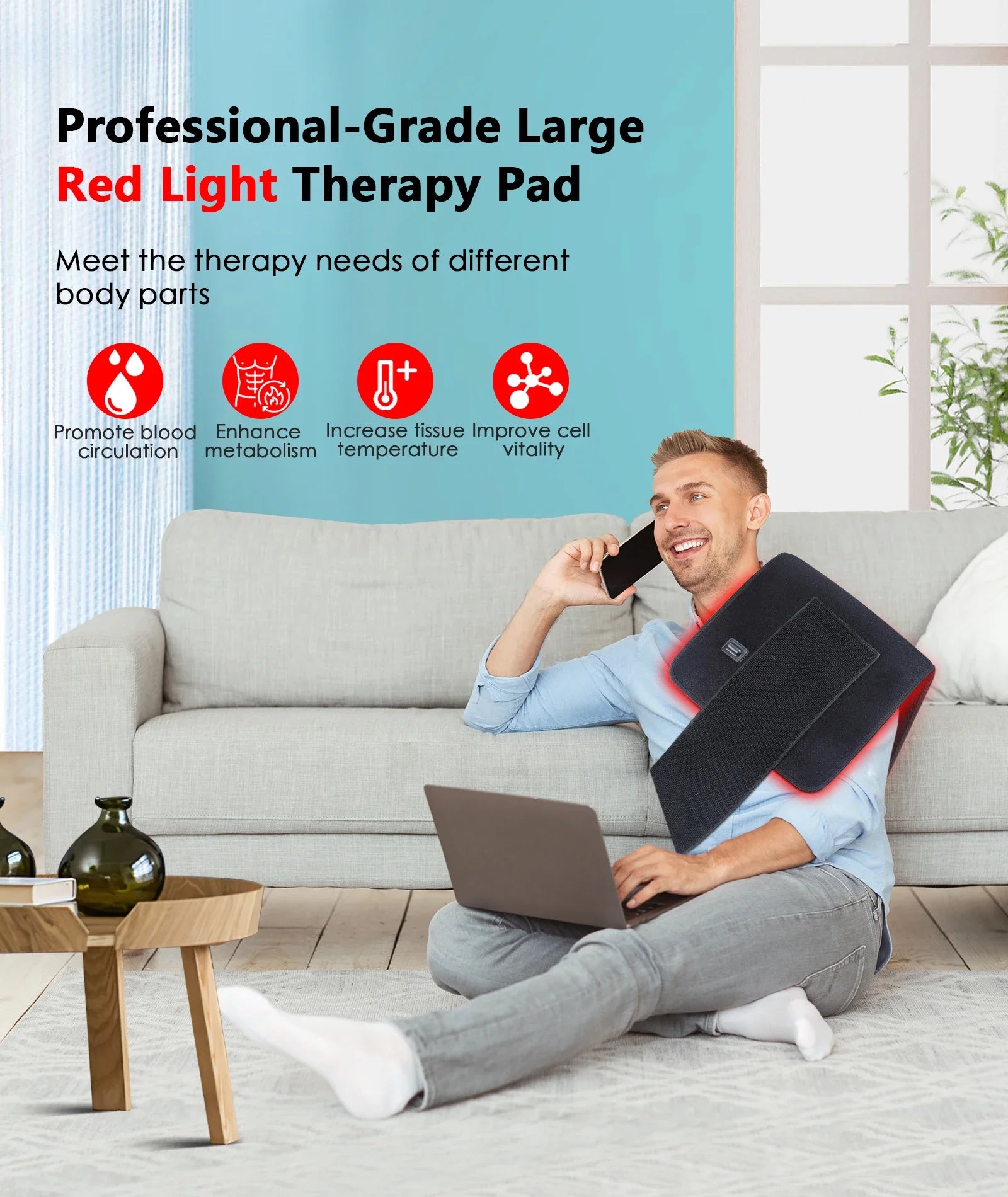 Infrared Red Light Therapy Heating Pad for Full Body Pain Relief - 13