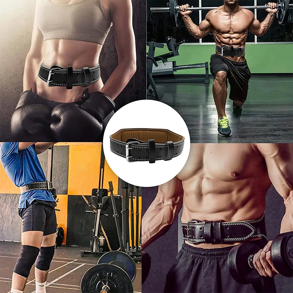 Adjustable Leather Weightlifting Belt for Back Support - 11