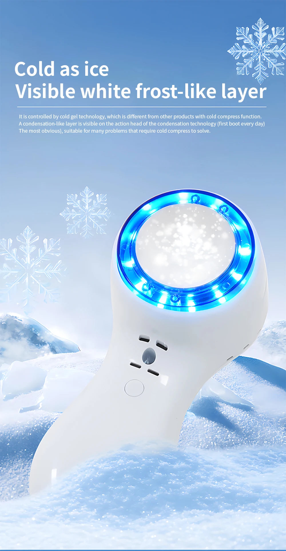 Cold Hammer Facial Cryotherapy & Blue Light Skin Rejuvenation Tool - 9