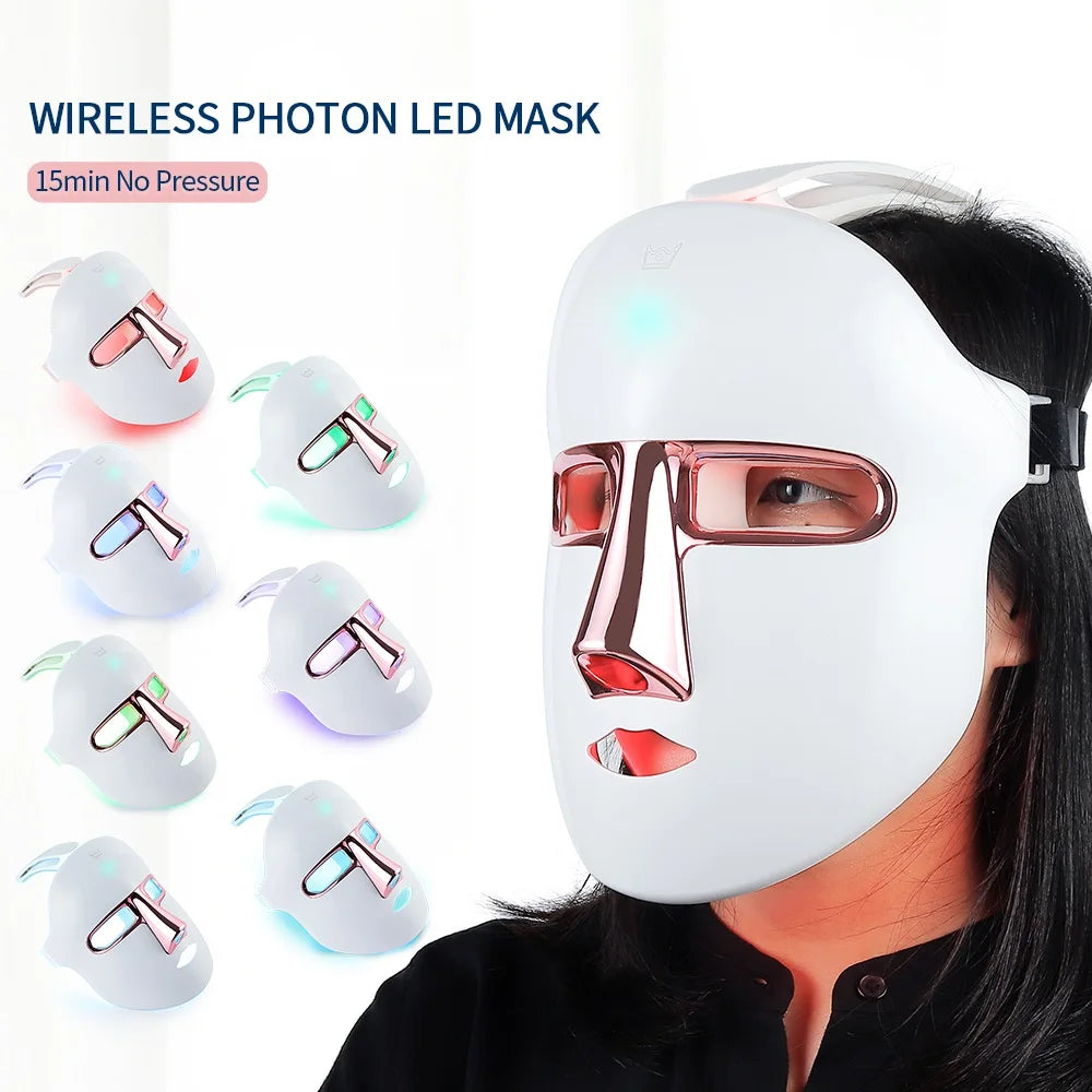 7-Color Photon LED Face and Neck Rejuvenation Mask - 38
