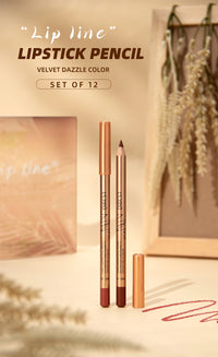 12-Color Waterproof Matte Lip Liner Pencil Set