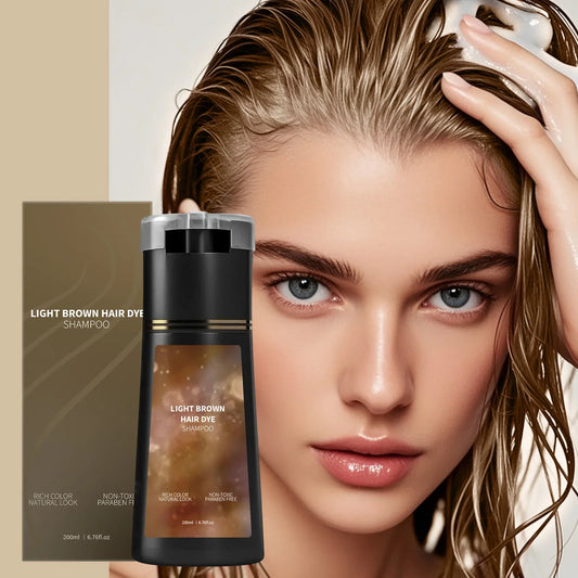 Instant Light Brown Hair Dye Shampoo for Gray Coverage