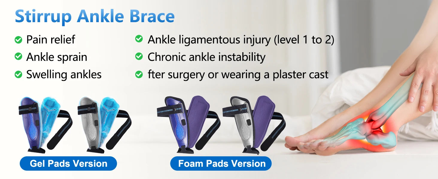 Adjustable Stirrup Ankle Brace for Sprains and Recovery - 7