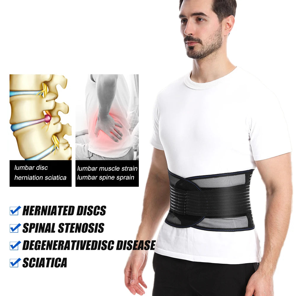 Adjustable Lumbar Support Belt for Lower Back Pain Relief - 16