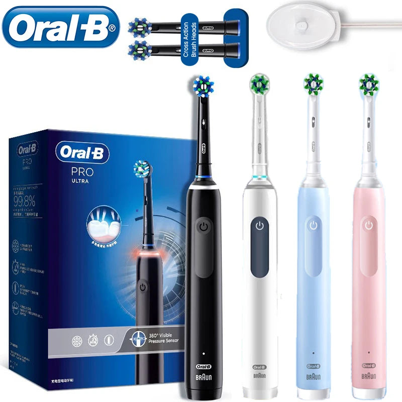 Rechargeable Electric Toothbrush with Pressure Sensor