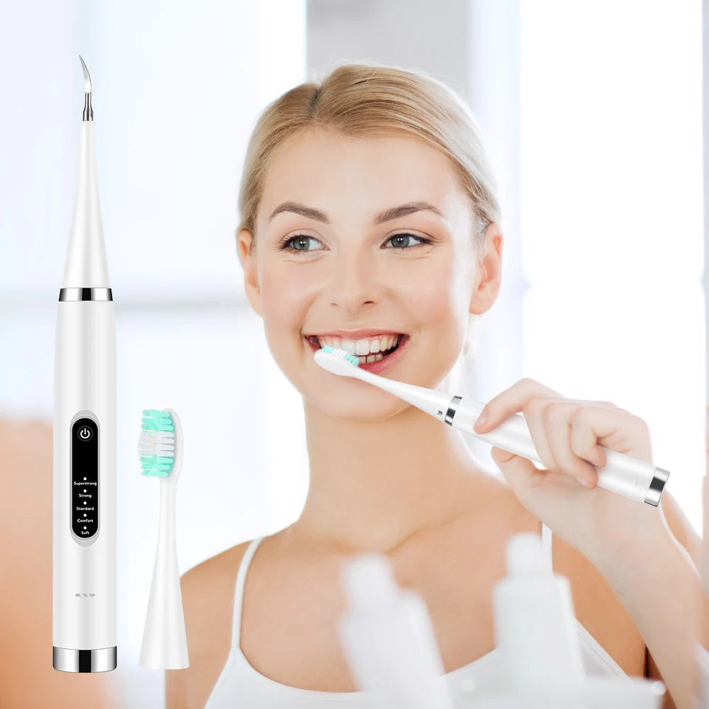 Electric Sonic Dental Calculus Remover & Teeth Whitening Kit - 18
