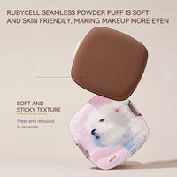 Portable Traceless Makeup Brush and Puff Case with Mirror