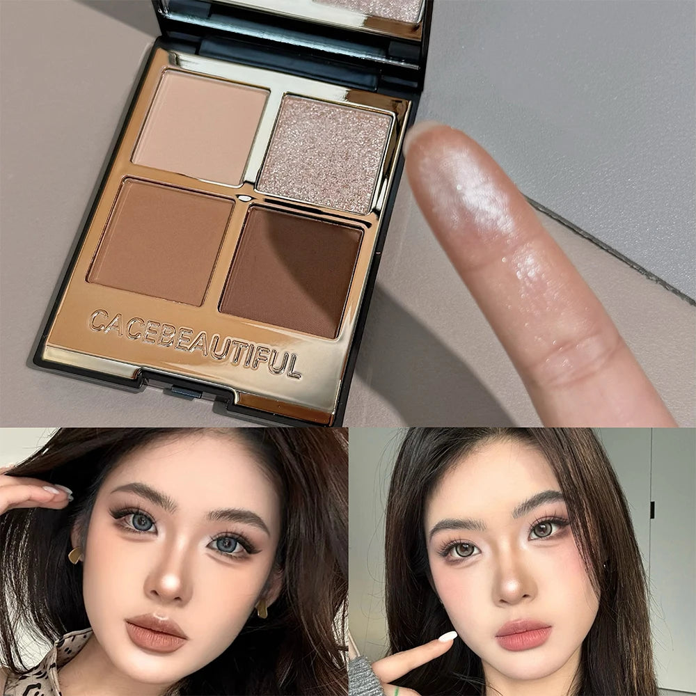 4-Color Versatile Eyeshadow Palette for Daily Makeup - 8