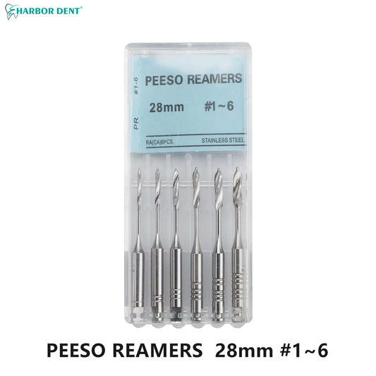 Dental Peeso Reamer Drill Bits for Endodontic Procedures (6-Pack)
