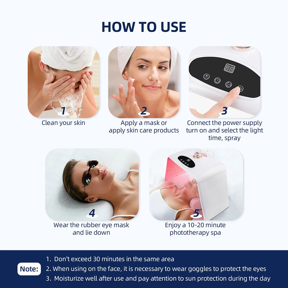 7-Color LED Photon Therapy Mask with Nano Hydration Mist - 13