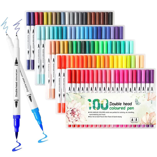 Dual-Tip Watercolor Art Marker Set for Drawing and Journaling