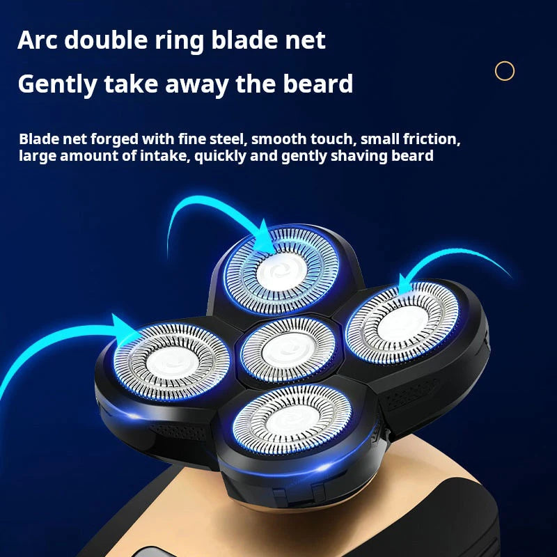 5-Blade Rotary Electric Head and Beard Shaver - 6