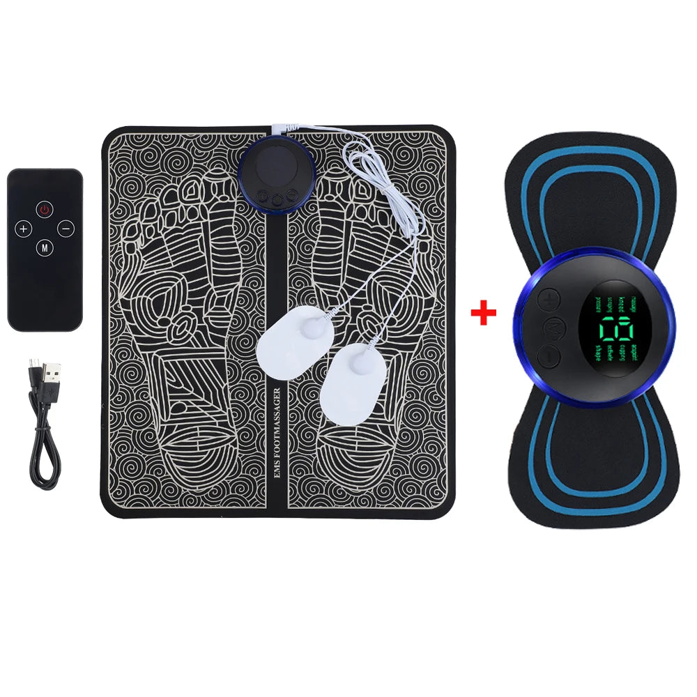 Electric EMS Foot & Body Massage Mat Set for Pain Relief - 25