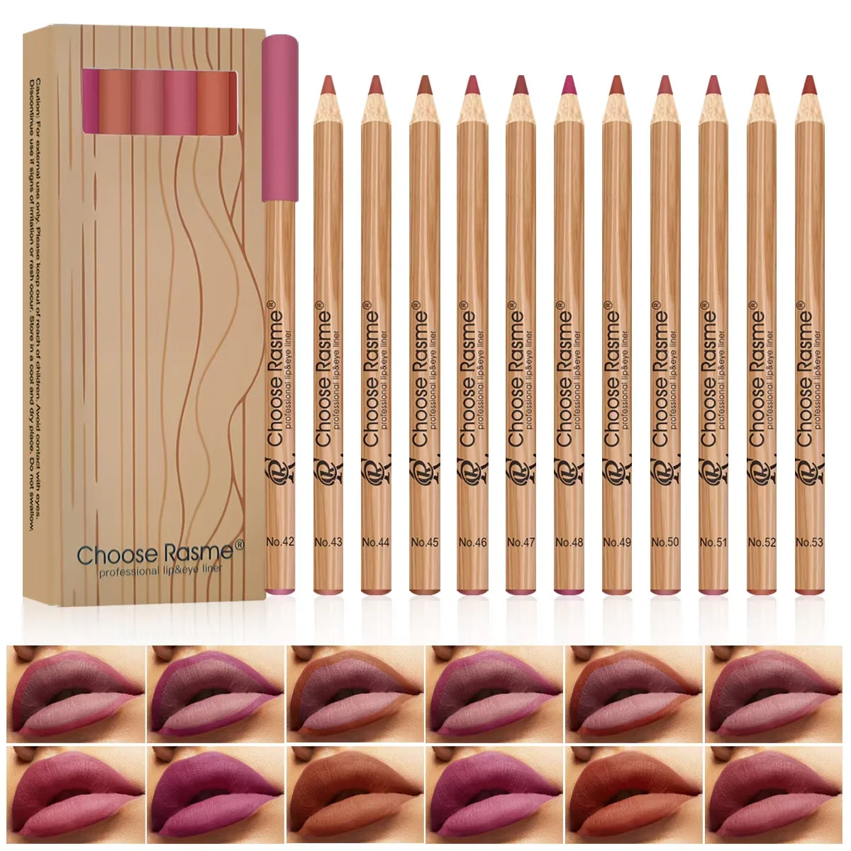 12-Piece Matte Waterproof Lip Liner Pencil Set - 11