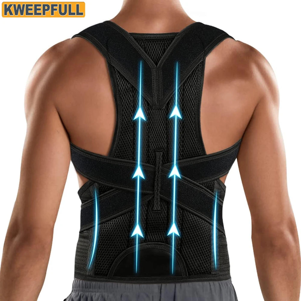 Adjustable Back Posture Corrector for Spine and Shoulder Support - 1