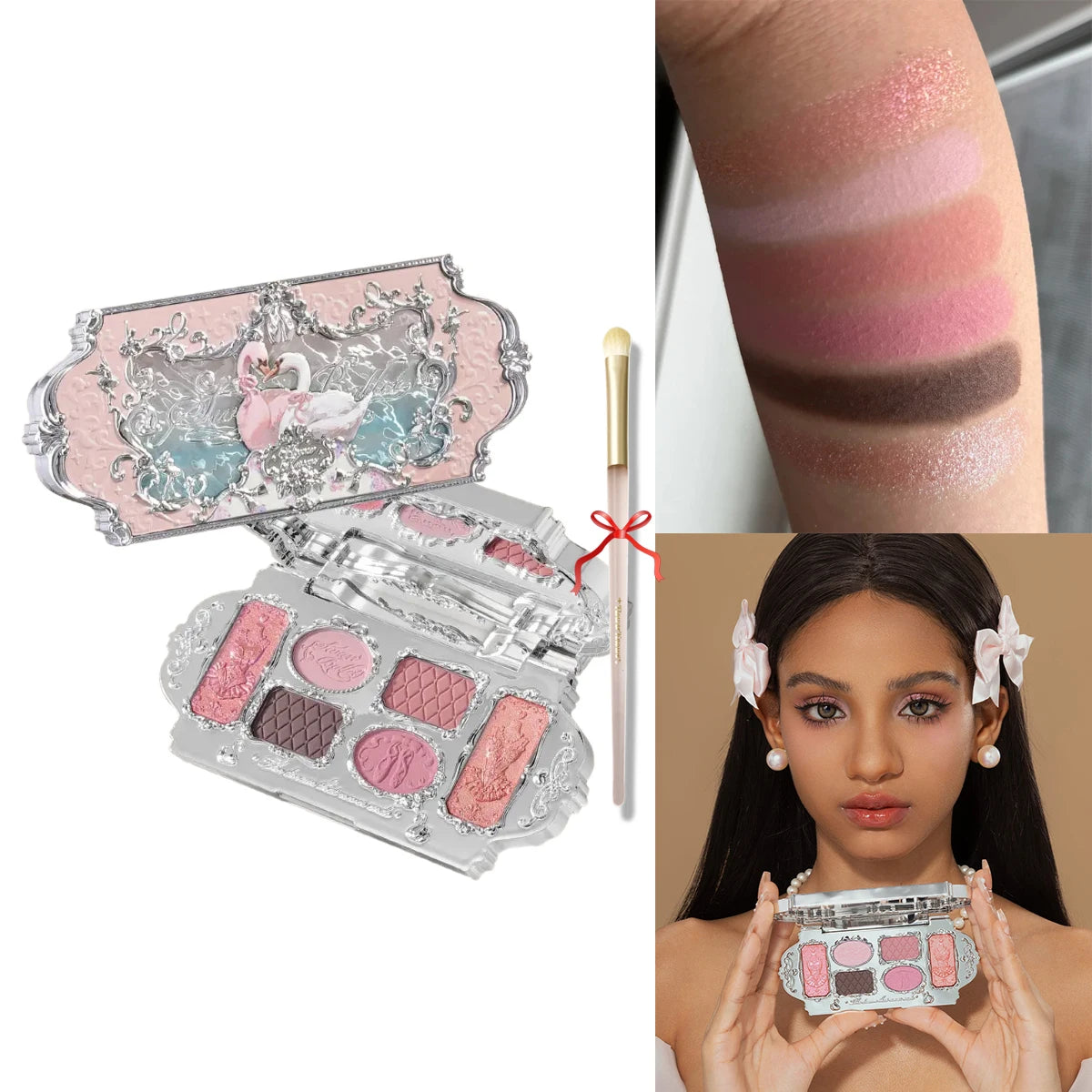 6-Color Swan Ballet Eyeshadow Palette - 24