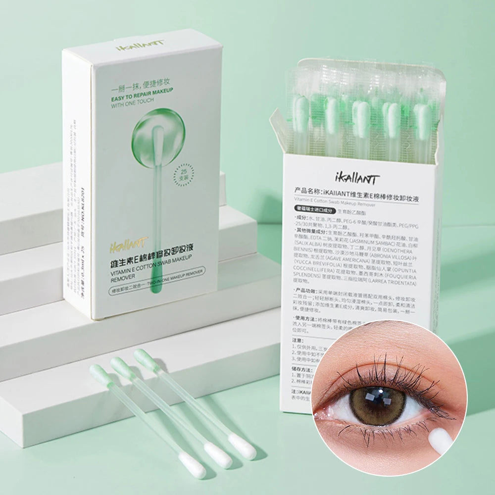 Pre-Soaked Makeup Remover Cotton Swabs for Precision Cleaning - 13