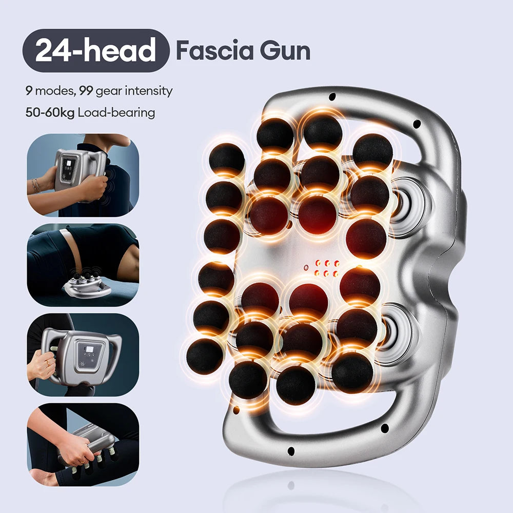 24-Head Deep Tissue Percussion Muscle Massage Gun - 12